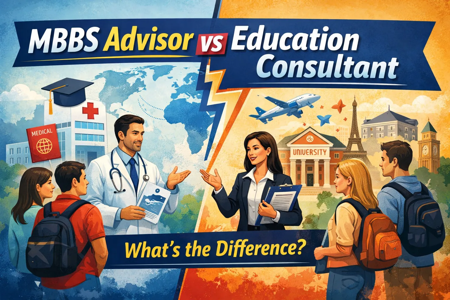 Difference between MBBS Advisor and Education Consultant